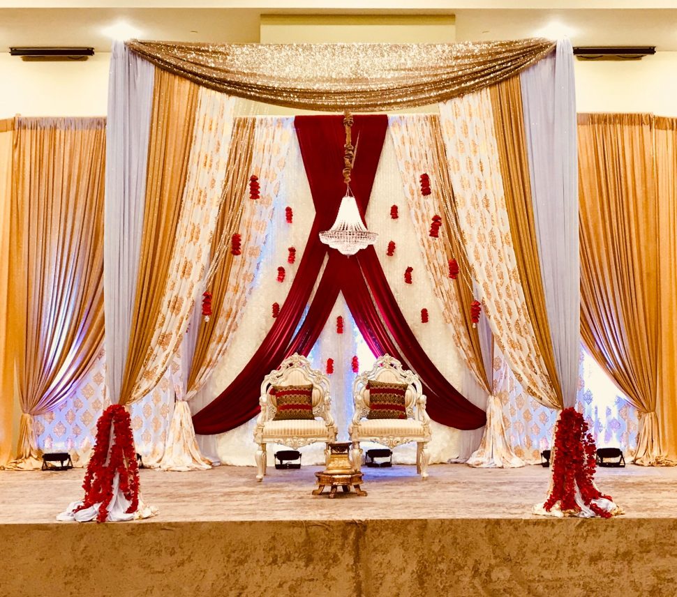 glorious mandap with drapes