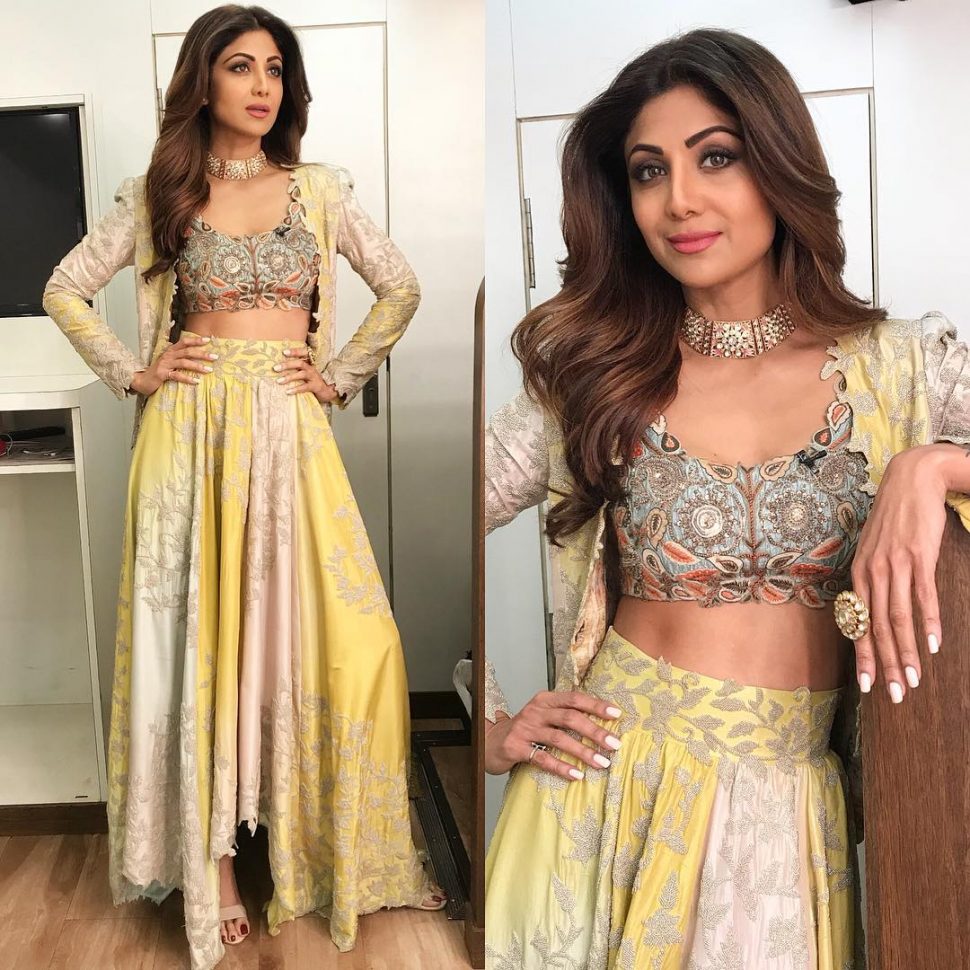 yellow dress of shilpa shetty