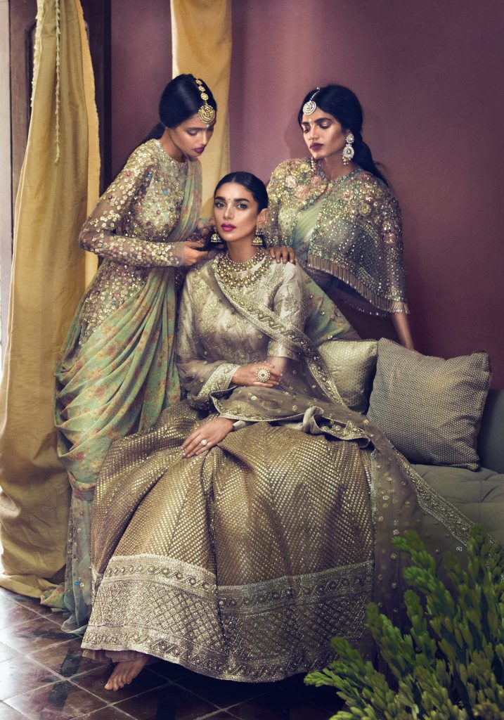 Sikh wedding bride on pag phera with her siblings