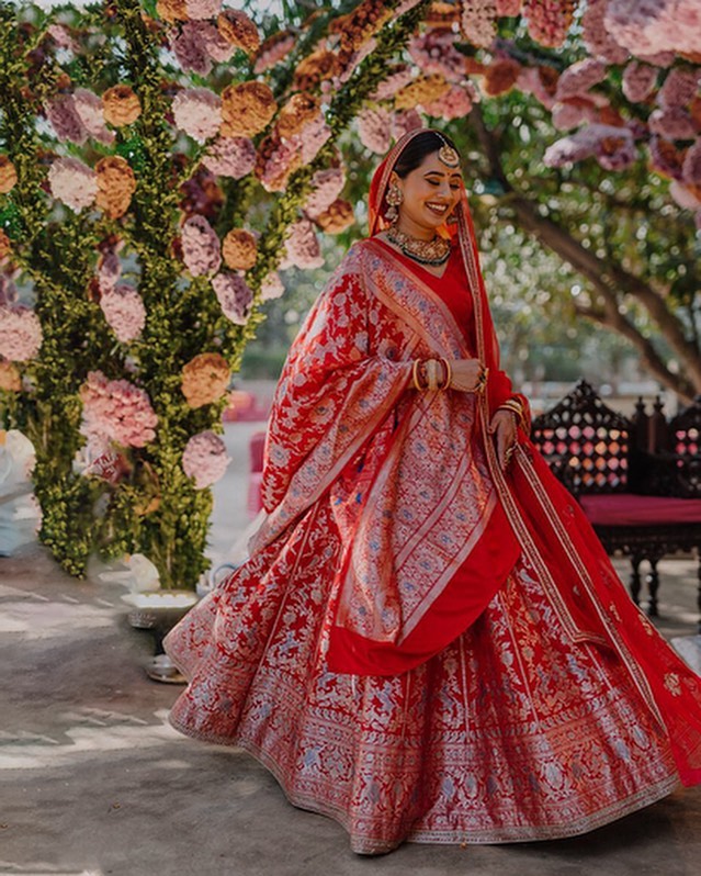 banarasi bridal dupatta leheng